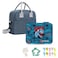 Eazy Kids 6 &amp; 4 Convertible Bento Lunch Box with Lunch Bag and Sandwich Cutter Set - TREX Blue