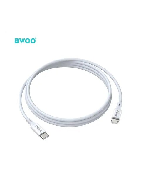 60W 1m USB-C to USB-C Charger Cable by BWOO with TPE Material for Mobile Phones, 3A Fast Charging