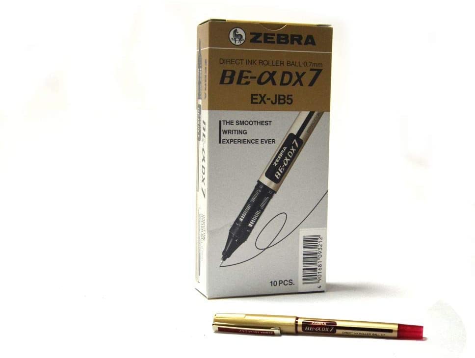 Generic Zebra 0.7mm Direct Ink Rollerball Pen 10 Pieces Set, Red