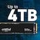 Crucial P3 Plus 500GB Ct500P3PSSD8 PCIE 3.0, 3D Nand, NVME, M.2 SSD, Up To 5000MB/S, Black