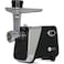 AFRA Meat Grinder, 1800w, 2kg Capacity, Aluminum Construction, Stainless Steel Cross Knife, food storage pusher, kibbeh &amp; sausage attachment, AF-1800MGBK, 2 Year Warranty