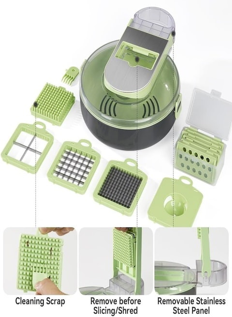Vegetable Cutter Salad Chopper Adjustable Multifunctional Food Chopper with Container