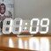 Generic 3D Digital Alarm Clock,ShowTop Wall LED Number Time Clock, With 3 Auto Adjust Brightness Levels,With Snooze Function White/White