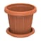 Cosmoplast Cedargrain Flower Pot With Tray Terracotta 8inch