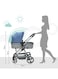 Moon Pro 2 In 1 Stroller &ndash; Lightweight Aluminium Frame With Reversible Seat Design For Rear And Forward Facing, Compact Fold, Adjustable Canopy And More Gray And Blue Melange