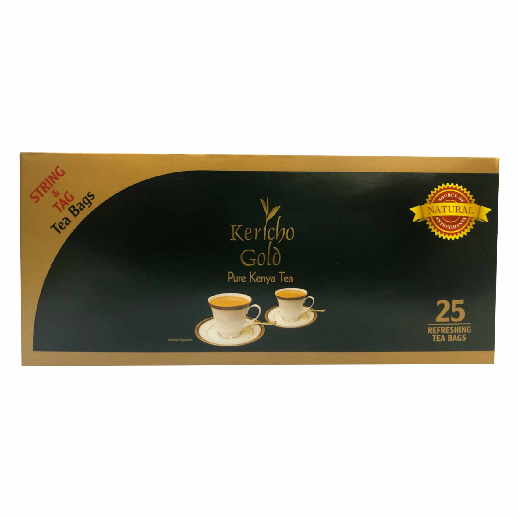 Kericho Gold Pure Kenya String Tea Bags 2g x Pack of 25