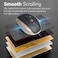 بروميت ماوس لاسلكي صامت، تصميم مريح مع نقرة صامتة، بصري 2.4GHz بدون سلك، بدقة قابلة للتعديل 1600DPI، 6 أزرار مع زر الأمام/الخلف، مستقبل USB Nano ومدى عمل 10 أمتار، بريز