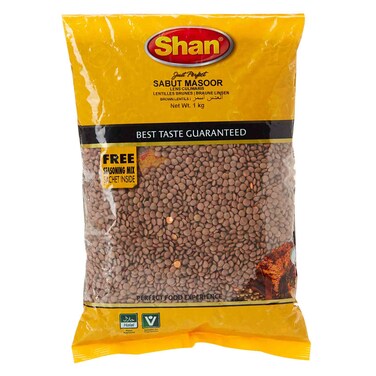 Shan Sabut Whole Brown Masoor Dal 1Kg