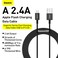 Baseus iPhone Cable USB to Lightning-Fast Charging Cable Charger Cable 2.4A Lightning Cord Compatible for iPhone 14/14 Pro/14 Plus/14 Max iPhone 13 Pro 12 Pro Max 11 XS SE 7 Plus 6S iPad Pro 2M Black