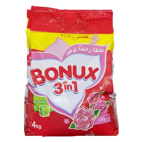 Bonux Soft 3 In 1 Color Detergent Powder 4KG 20Percent  Off