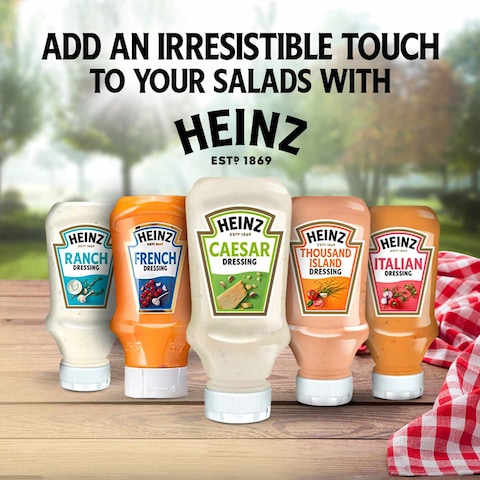 Heinz Caesar Salad Dressing Top Down Squeezy Bottle 225ml