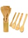 Generic 5-Piece Spoon And Wooden Holder Set Beige standard
