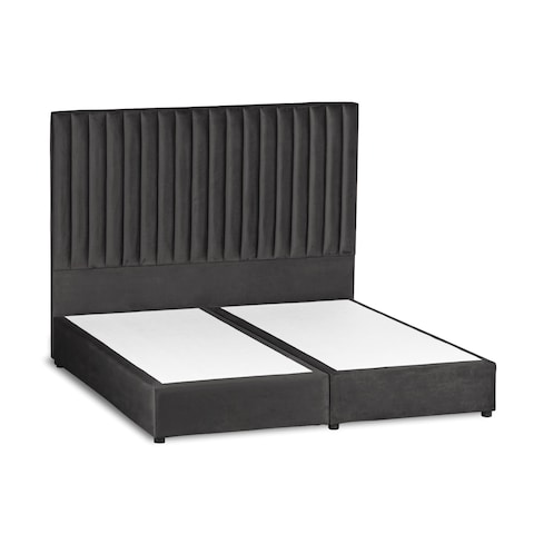 إن هاوس ألكمار هيكل سرير منجد بالمخمل - نفر ونص - 200×140 سم - رمادي غامق