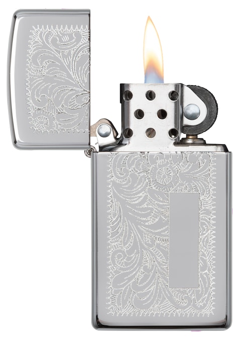 Zippo Lighter Model 1652-Hp Chrome Venetian