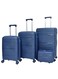 Morano Hard-Side Luggage Set For Unisex Polypropylene Lightweight 4 Double Wheeled Suitcase With Built-In TSA Type Lock (4 Pcs, Dark Blue)