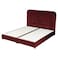 In House Lamar Velvet Bed Frame - Queen - 200x150 cm - Burgundy