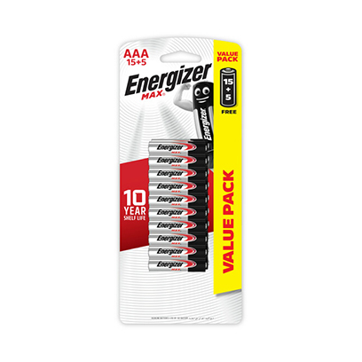 Energizer Battery Max AAA Pack 15+5 Free