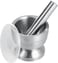 Royalford 10 cm Mortar And Pestle- RF11168 Stainless Steel Grinding Bowl For Grinding And Crushing Herbs Manual Grinder Pestle Set With Lid Stain-Resistant And Non-Skid Tool One-Piece