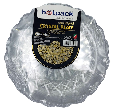 HOTPACK - 5 PIECES CRYSTAL PLATE - 18 centimetre