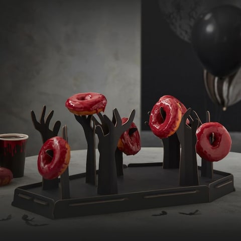 Halloween Coffin and Zombie Hand Donut Stand