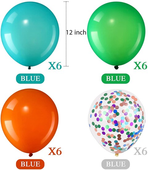 Party Time 24-Pieces 12inch Multicolor Carnival Theme Balloons / Fruity Balloons Set of Latex &amp; Confetti Balloons, Birthday Balloons Helium Balloons For Baby Shower Birthday Party D&eacute;cor and Circus Car