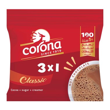مسحوق شوكولاتة كورونا كلاسيك 3 في 1 - 12 كيس