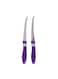 Delcasa 2-Piece Stainless Steel Steak Knife Set Silver/Purple/White 2x8cm