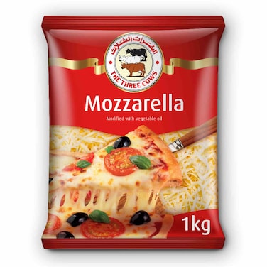The Three Cows Mozzarella Shredded Cheese, 1kg