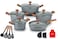 Dessini 17-Piece Non Stick Granite Cookware Set 20/24/28/32cm Casserole, 28cm Shallow Casserole - PFOA Free