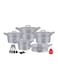 Dessini 17-Piece Granite Cookware Set Grey 20, 24, 28, 32cm