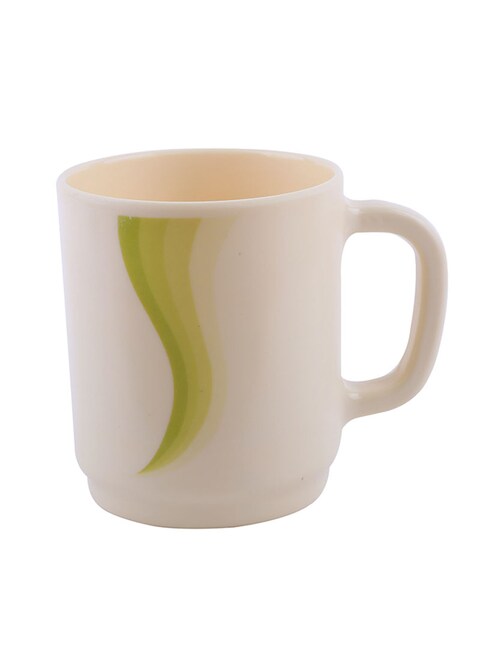 Royalford Melamine Super Rays Handle Cup Beige/Green 8.1Cm