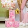 Baby Shower Boxes Party Decorations &ndash; 4Pcs Transparent Balloons Decor Baby Box Baby Blocks Decorations for Boy Girl Baby Shower 1st Birthday Party Gender Reveal Backdrop (Pink)