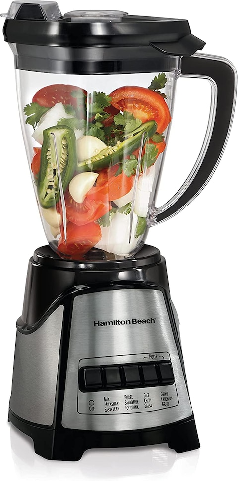 Hamilton Beach 1.4L Multiblend Blender With 12 Functions For Puree, Crush Ice, Shakes &amp; Smoothies, Shatter-Proof Drip Freetritan Jar With Stir Stick, 350 Watts, 58151-SAU