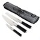 Babish German Steel Cutlery, 3-Piece w/Knife Roll, Silver