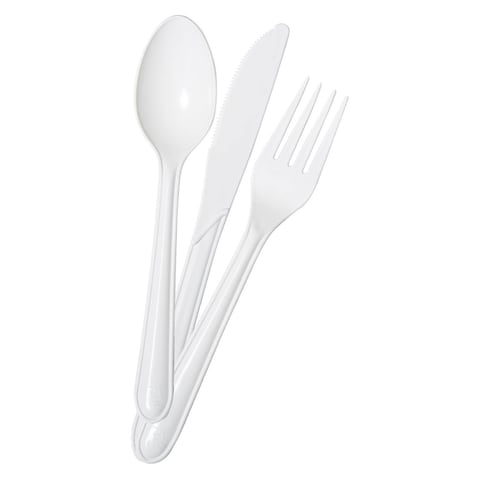 Fun Green Track Sukkar Cutlery Set White 18 PCS