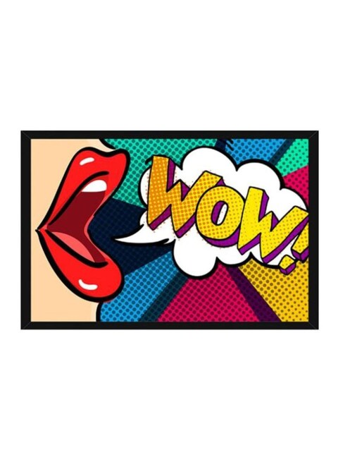 Spoil Your Wall Wow Pop Art Wall Poster With Frame Red/Yellow/Blue 55x40cm