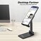 Cell Phone Stand, Adjustable phone holder for Desk, Foldable Desktop Tablet Stand Holder, Double Adjustable Mobile stand Phone Tablet Holder (Black)