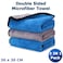 Generic Car Wash Microfiber Super Absorbent Towel Car Cleaning Drying Cloth Hemming 30 X 30 cm Size Blue 3 Pcs Combo