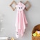 Milk&amp;Moo Chancin Baby Towels Set, Baby Bath Set, Kids and Toddler Bath Towels, Cotton and Quick Dry Towel, Cute Animal Design (Pink)