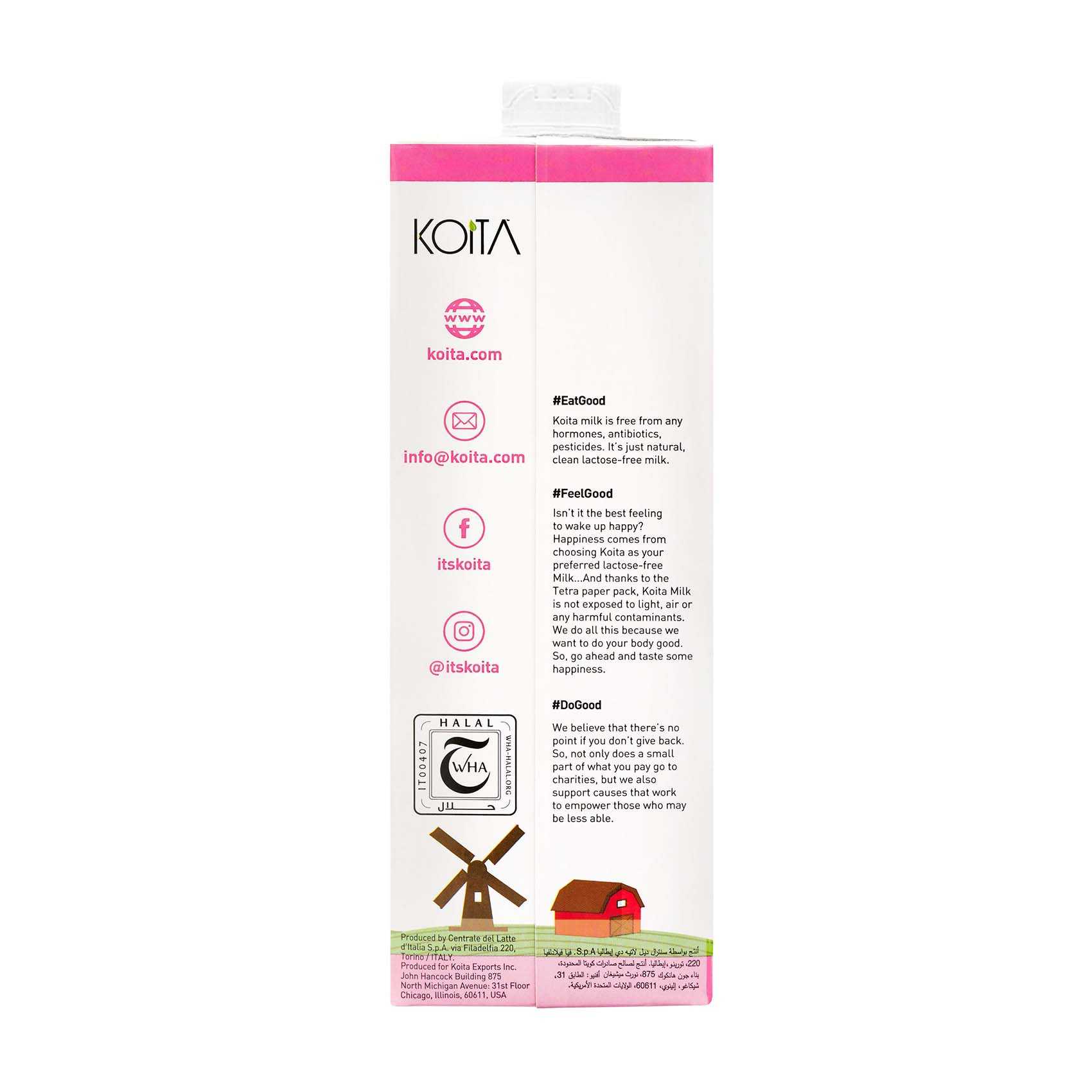 Koita Lactose Free Skim Milk 1L