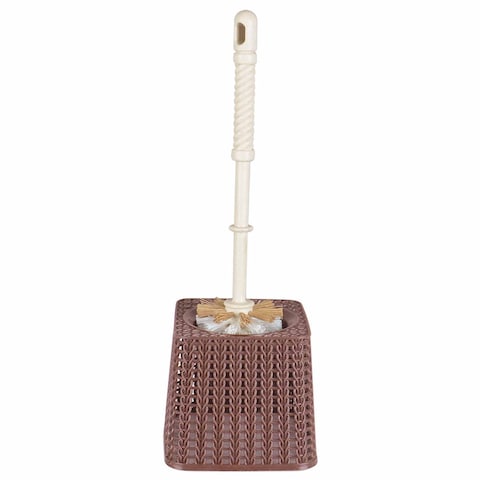 El Helal and Star Palm Line Toilet Brush with Holder - Brown