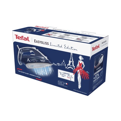 مكواة بخار تيفال إيزي جليس، 2400 واط، أزرق -  FV3968E0