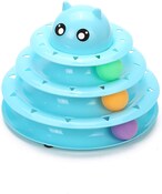 اشتري Generic - Pet Interactive Cat Toy 3 Level Towers Tracks Roller Exercise Puzzle Toys,Blue في الامارات