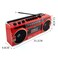 Echo Audio Retro Blast Bluetooth Boombox, Portable Cassette/Tape Player, AM/FM/SW 3 Band Radio, Two 8 W X-Bass Speakers, Voice Recorder, Headphone Jack, Supports USB and SD Cards (Red)