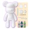 DIY PAINT YOUR OWN BEARBRICK BEAR FIGURE KIT (7 inch - 18 cm) Pour Over Acrylic Fluid Paint and create a unique display piece. COLORS: White, Blue-Green, Mint-Green