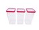 (pack of 3 pieces)- STORAGE CONTAINER 3P/SET color white and red