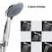 Decdeal - Handheld Shower Head 5 Spray Settings With Stainless Steel Hose Adjustable Bracket Set Polished Chrome Hand Showerhead Holder