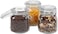 Star Cook Airtight Glass Canister Set of 3 with Lids Food Storage Jar Square with Clear Preserving Seal Wire Clip Fastening for Kitchen Canning Cereal,Pasta,Sugar,Beans,Spice (1000ML)