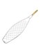 Generic Barbecue Fish Rack With Wooden Handle Silver 60centimeter