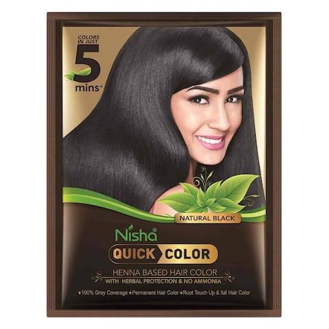 Nisha Quick Henna Based Hair Color Natural Black 60g